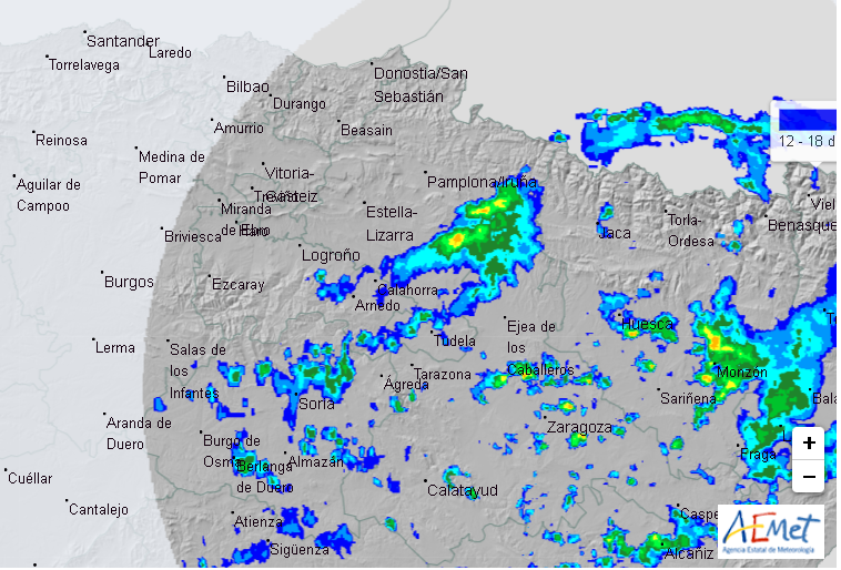 La CHE mantiene la vigilancia por lluvias intensas en Navarra, La Rioja y Soria (Castilla León) La CHE mantiene la vigilancia por lluvias intensas en Navarra, La Rioja y Soria (Castilla León)