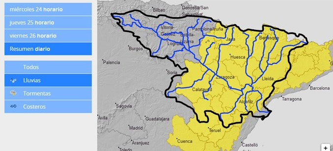 La CHE intensifica la vigilancia por lluvias intensas en la mitad oriental de la Cuenca La CHE intensifica la vigilancia por lluvias intensas en la mitad oriental de la Cuenca