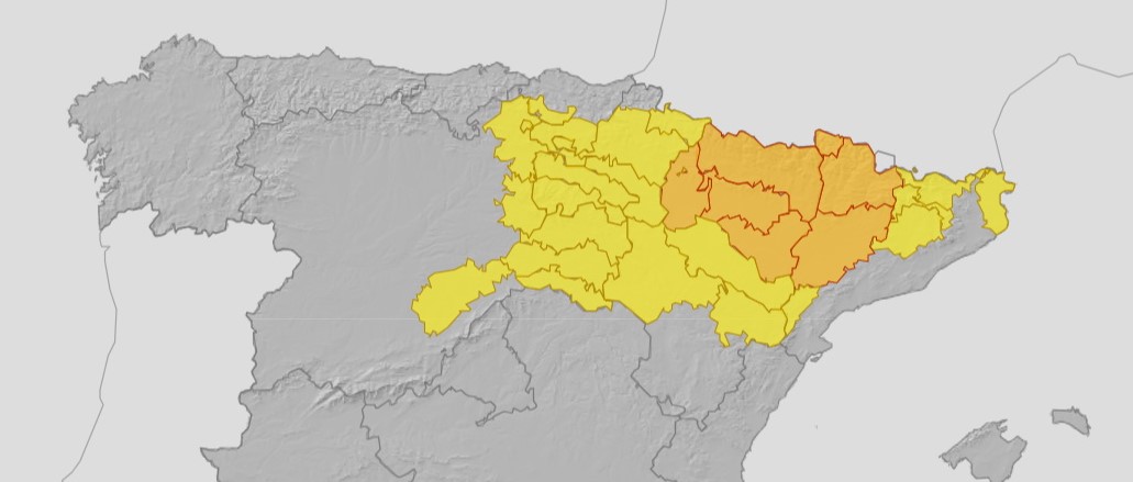 La CHE informa ante episodio meteorológico adverso en Navarra, La Rioja, Aragón y Cataluña