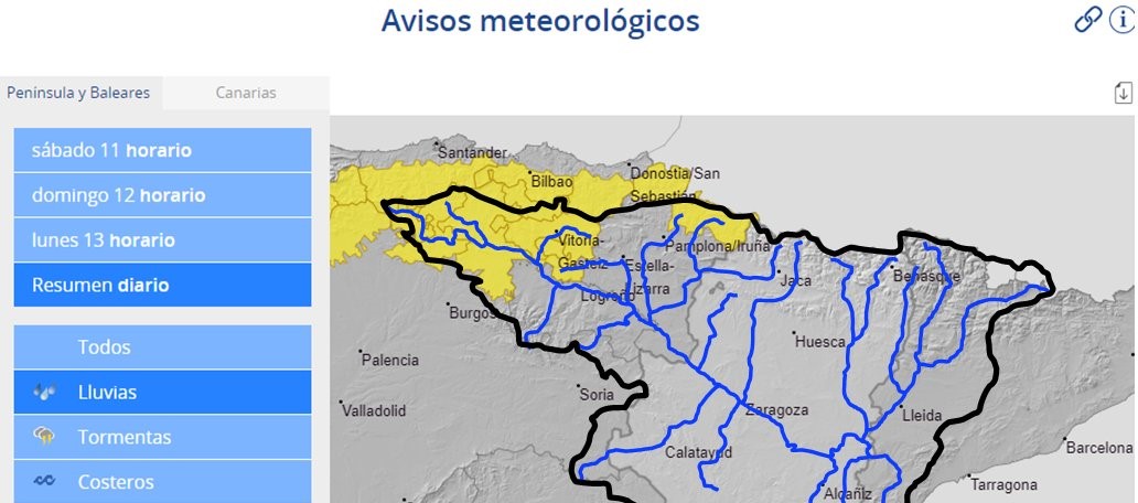 AVISO HIDROLÓGICO -  La CHE intensifica la vigilancia en el noroeste de la Cuenca y recuerda la posibilidad de crecidas súbitas en barrancos y cauces menores