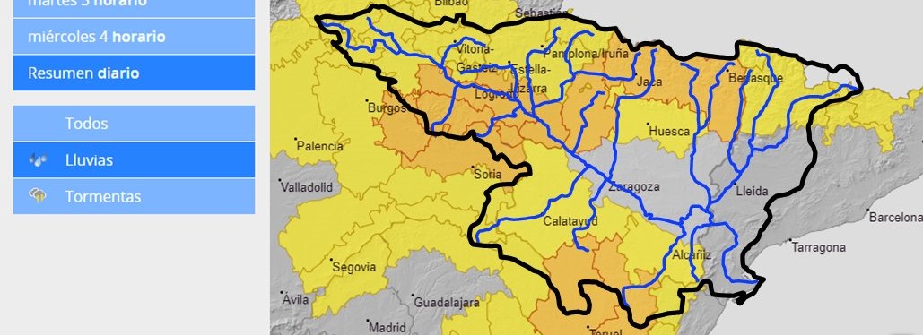 AVISO HIDROLÓGICO - La CHE intensifica la vigilancia y recuerda la posibilidad de crecidas de carácter local en barrancos y cauces menores en amplias áreas de la Cuenca del Ebro AVISO HIDROLÓGICO - La CHE intensifica la vigilancia y recuerda la posibilidad de crecidas de carácter local en barrancos y cauces menores en amplias áreas de la Cuenca del Ebro