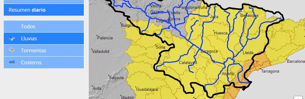 AVISO HIDROLÓGICO - La CHE mantiene la vigilancia sobre las crecidas que se están produciendo debidas a las lluvias intensas AVISO HIDROLÓGICO - La CHE mantiene la vigilancia sobre las crecidas que se están produciendo debidas a las lluvias intensas