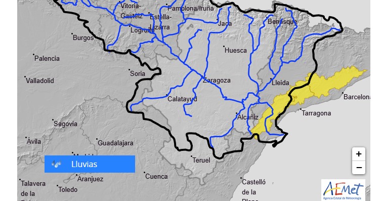 SIT HIDRO - Como consecuencia de los avisos de la AEMET de lluvias intensas de hasta 20 litros por metro cuadrado en una hora en las provincias de Lleida y Tarragona, se recuerda la posibilidad de crecidas súbitas importantes en cauces menores y barrancos SIT HIDRO - Como consecuencia de los avisos de la AEMET de lluvias intensas de hasta 20 litros por metro cuadrado en una hora en las provincias de Lleida y Tarragona, se recuerda la posibilidad de crecidas súbitas importantes en cauces menores y barrancos
