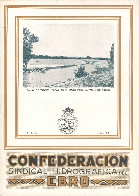 Revista nº 36 - Canal de Tauste. Presa en el Ebro para Toma de Aguas