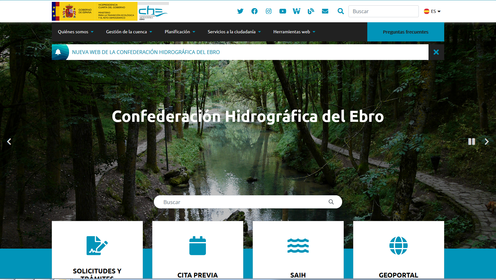 La Confederación Hidrográfica del Ebro estrena  nueva página web con el objetivo de acercar más su gestión y facilitar los trámites a los ciudadanos