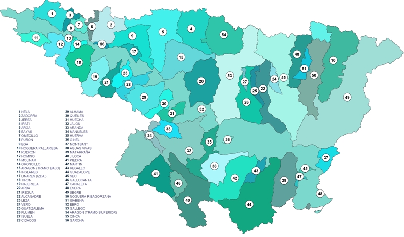 Mapa subcuencas numerado Mapa subcuencas numerado